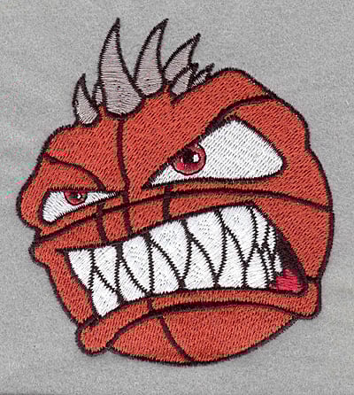 Embroidery Design: Angry basketball<br>3.55w X 3.90h