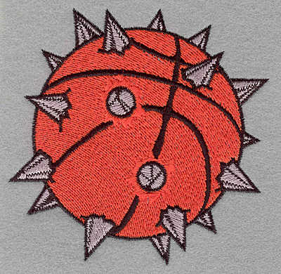 Embroidery Design: Basketball with spikes<br>3.90w x 3.89h