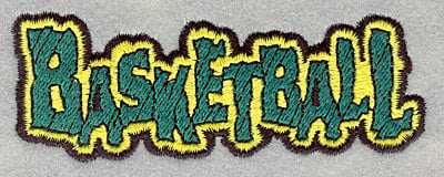 Embroidery Design: Basketball text<br>3.90w X 1.47h