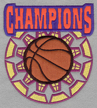 Embroidery Design: Champions with double applique<br>4.99w X 5.54h