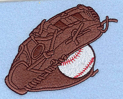 Embroidery Design: Baseball glove <br>3.84"w X 3.02"h
