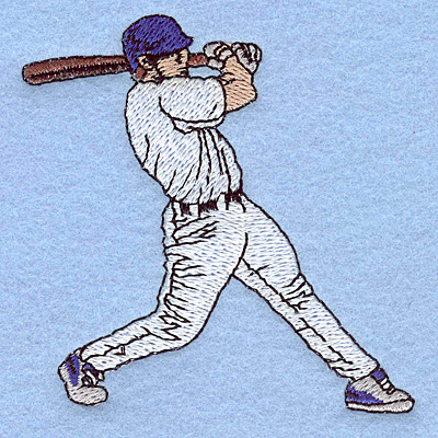 Embroidery Design: Baseball batter <br>3.11"w X 3.13"h