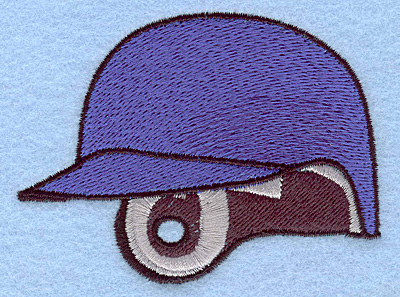 Embroidery Design: Baseball helmet blue <br>3.42"w X 2.56"h
