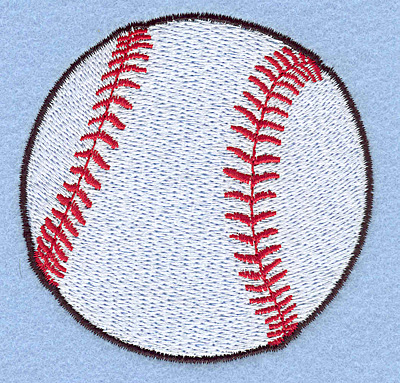 Embroidery Design: Baseball <br>3.10"w X 3.08"h