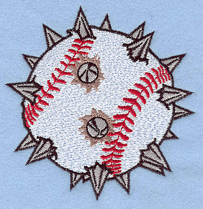 Embroidery Design: Baseball with spikes <br>3.85"w X 3.90"h