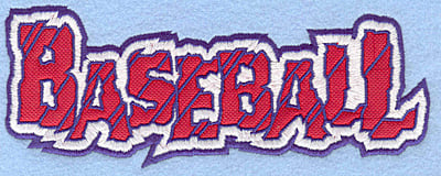 Embroidery Design: Baseball text large applique <br>7.00"w X 2.68"h
