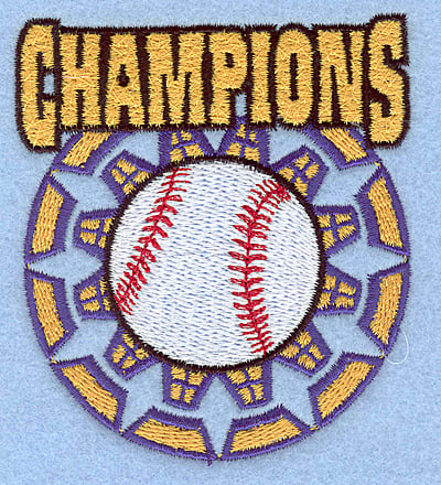 Embroidery Design: Champions small <br>3.09"w X 3.47"h