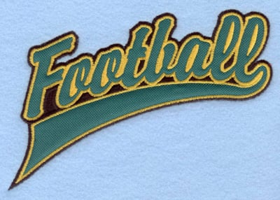 Embroidery Design: Football script applique<br>6.60w X 5.00h