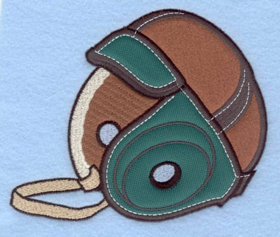 Embroidery Design: Vintage football helmet applique<br>5.81w X 5.00h