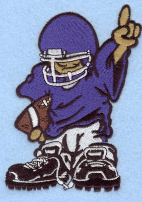 Embroidery Design: Football player 1 large<br>3.65w X 5.00h