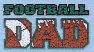 Embroidery Design: Football Dad   <br>3.89w X 2.07h