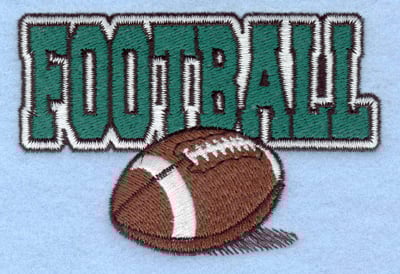 Embroidery Design: Football text with ball<br>3.90w X 2.65h