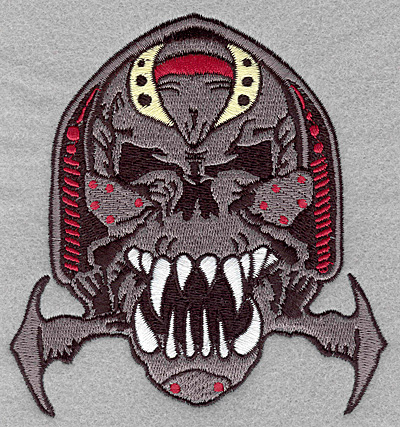 Embroidery Design: Warrior skull large<br>4.67w X 5.00h