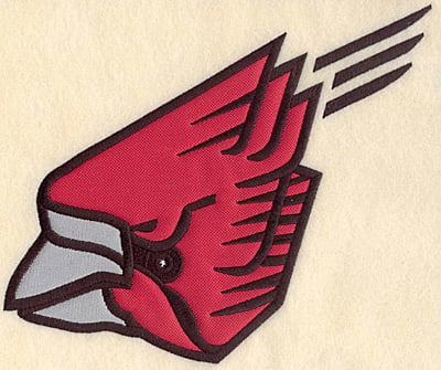 Embroidery Design: Cardinal large double applique <br>9.43"w X 7.50"h