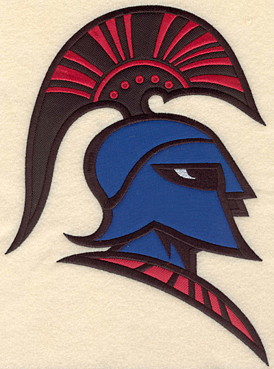 Embroidery Design: Trojan warrior large triple applique <br>7.50"w X 10.27"h