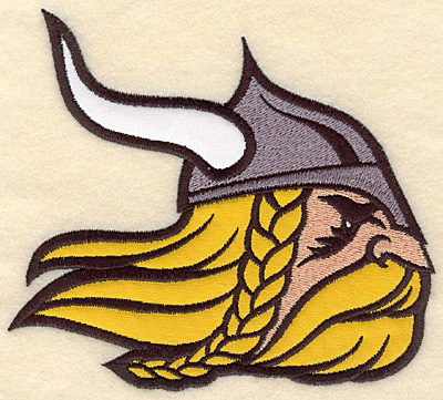 Embroidery Design: Viking warrior medium double applique <br>5.64"w X 5.00"h
