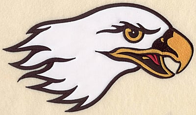 Embroidery Design: Eagle head large double applique <br>10.50"w X 6.02"h