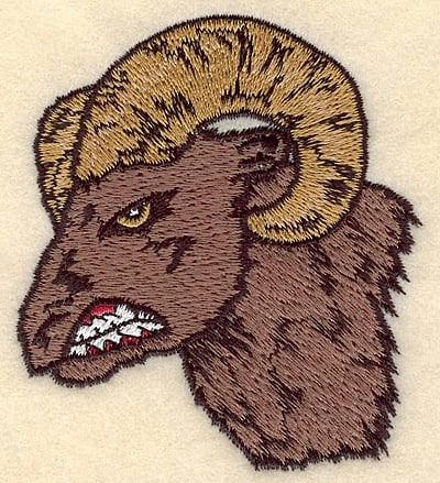 Embroidery Design: Ram Head small <br>2.98"w X 3.37"h