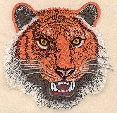 Embroidery Design: Tiger Head medium <br>4.99"w X 5.00"h | Embroidery Legacy Embroidery Design: Tiger Head medium <br>4.99"w X 5.00"h