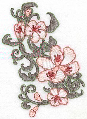 Embroidery Design: Lily cluster vertical Artistic <br> 6.88"h x 4.90"w | Embroidery Legacy Embroidery Design: Lily cluster vertical Artistic <br> 6.88"h x 4.90"w