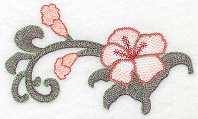 Embroidery Design: Lily large Artistic <br> 3.36"h x 5.83"w