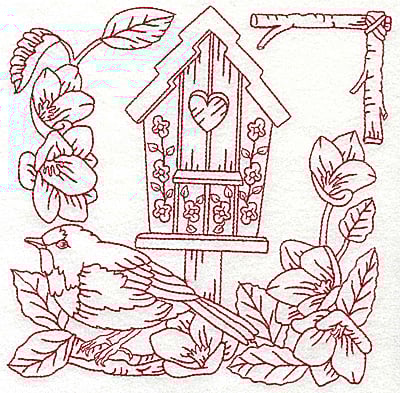 Embroidery Design: Birdhouse large<br> 6.93w X 6.95h