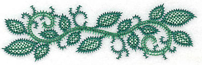 Embroidery Design: Rose leaves artistic straight large<br> 5.80w X 1.72h