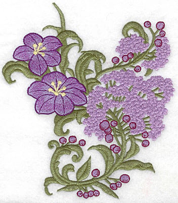 Embroidery Design: Spring Blooms C realistic large<br> 6.11w X 6.93h