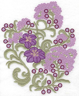 Embroidery Design: Spring Blooms B artistic<br> 9.17w X 7.48h