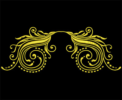 Embroidery Design: Golden Strokes 2 Large<br> 7.79w X 2.97h
