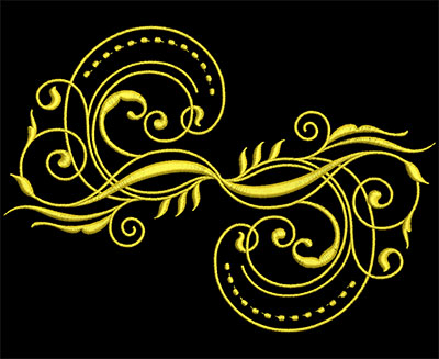 Embroidery Design: Golden Strokes 3 Large<br> 7.61w X 5.40h
