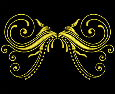 Embroidery Design: Golden Strokes 4 Large<br> 7.34w X 4.28h
