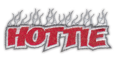 Embroidery Design: Hottie<br>3.91" x 1.63"