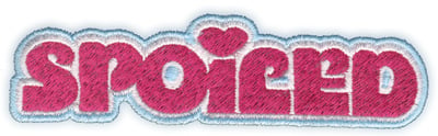 Embroidery Design: Spoiled<br>4.46" x 1.22"