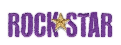 Embroidery Design: Rock Star<br>3.96" x 1"