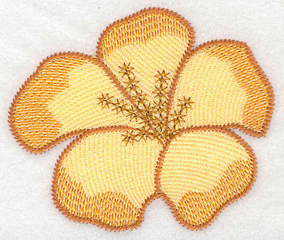 Embroidery Design: Yellow trumpet bloom large artistic <br> 3.28"h x 3.87"w