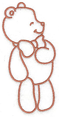 Embroidery Design: Bear wearing bow tie large<br> 2.28w X 4.96h