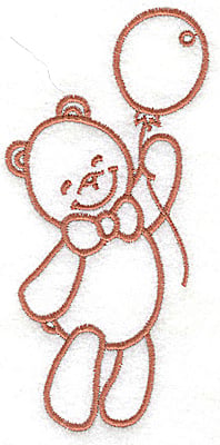 Embroidery Design: Bear with balloon large<br> 2.45w X 4.96h
