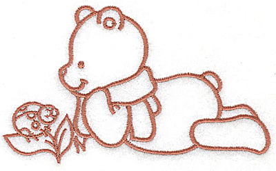 Embroidery Design: Bear with ladybug large<br> 4.92w X 2.91h