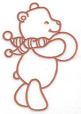 Embroidery Design: Bear with ball large<br> 3.43w X 4.96h