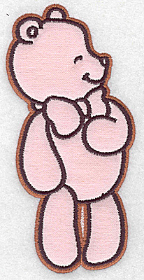 Embroidery Design: Bear wearing bow tie applique<br> 2.89w X 6.10h