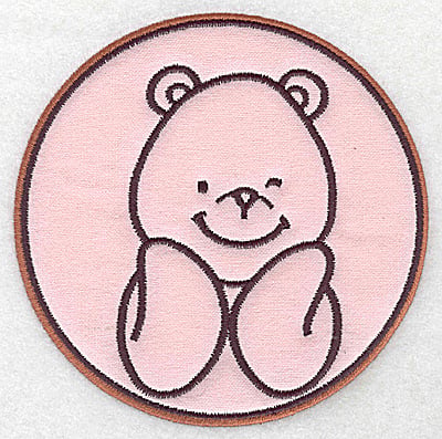 Embroidery Design: Bear in circle applique<br> 5.40w X 5.40h