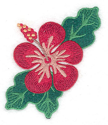 Embroidery Design: Hibiscus <br> 3.39"h x 3.06"w