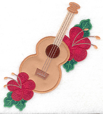 Embroidery Design: Ukulele large applique <br> 6.85"h x 5.94"w