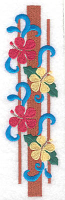 Embroidery Design: Flowers vertical large <br> 6.89"h x 1.91"w
