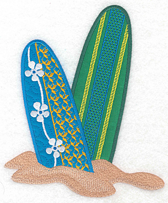 Embroidery Design: Surf boards large double applique 7.46"h x 6.20"w