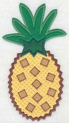 Embroidery Design: Pineapple large double applique <br> 6.94"h x 3.80"w | Embroidery Legacy Embroidery Design: Pineapple large double applique <br> 6.94"h x 3.80"w