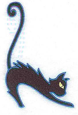 Embroidery Design: Black cat with arched back<br> 2.53w X 3.87h | Embroidery Legacy Embroidery Design: Black cat with arched back<br> 2.53w X 3.87h