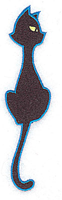 Embroidery Design: Black cat sitting large<br> 1.27w X 4.98h