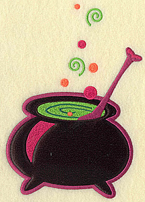 Embroidery Design: Witches cauldron large applique<br> 6.73w X 4.61h